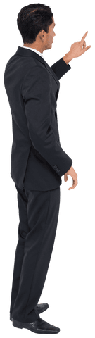 Transparent Biracial Businessman Pointing in Suit Profile View - Download Free Stock Videos Pikwizard.com