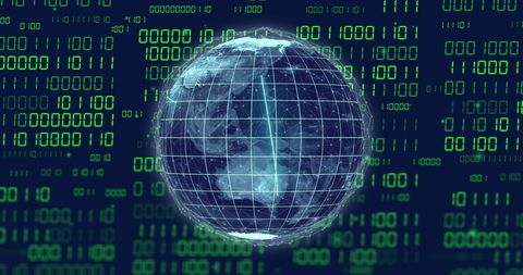Global Digitization and Data Processing with Binary Code Overlay - Download Free Stock Images Pikwizard.com