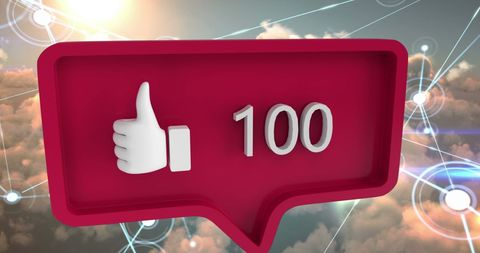 Social media approval concept with like notification