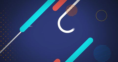 Abstract blue and red lines on dark purple background