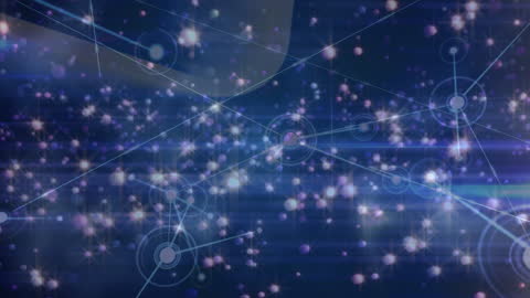 Futuristic Global Network with Light Connections on Blue