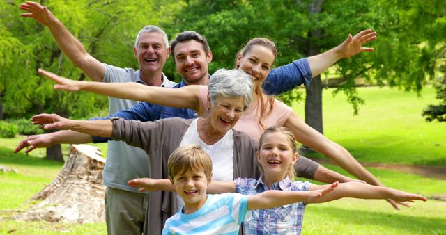 Multi-Generational Family Enjoying Day at Park - Download Free Stock Images Pikwizard.com