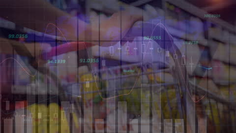 Shopping Cart with Data Analysis Overlay