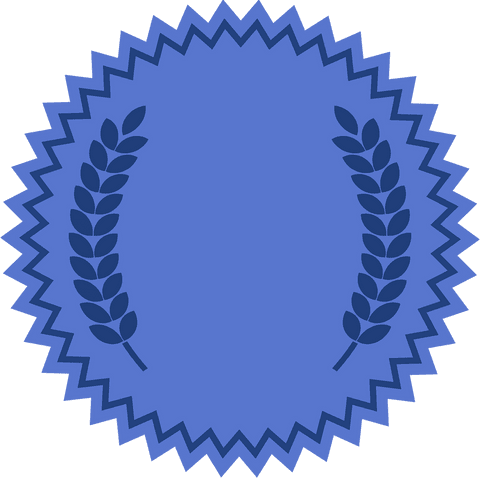 blue badge with copy space and laurel wreath on transparent background - Download Free Stock Videos Pikwizard.com