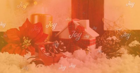 Festive Christmas Decorations with Joyful Snowy Theme - Download Free Stock Images Pikwizard.com