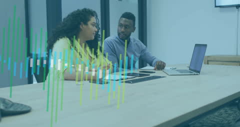 Financial Data Analytics with Diverse Professionals in Modern Office