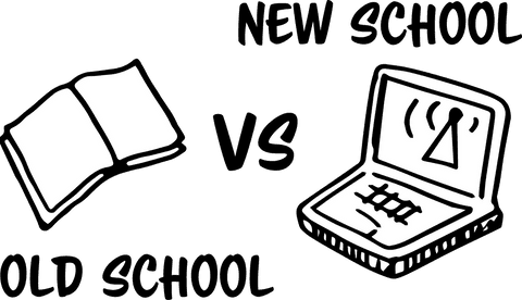 digital png transparent illustration: new vs old school education - Download Free Stock Videos Pikwizard.com