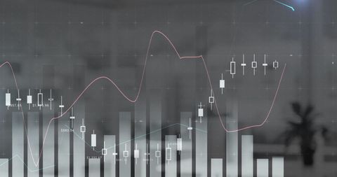 Digital Chart Overlays in Empty Office Space - Download Free Stock Images Pikwizard.com