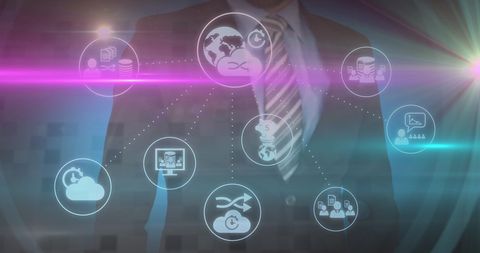 Futuristic Business Interface Surreal Multicolored Visual