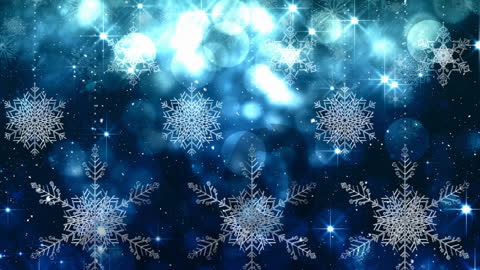 Magical Snowflakes with Festive Bokeh on Winter Night