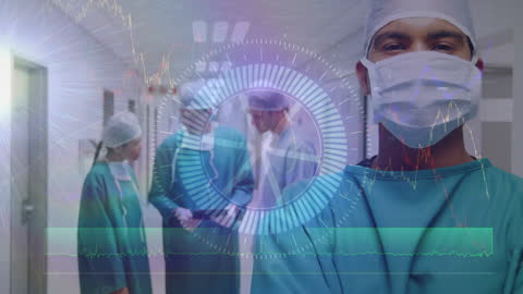 Diverse Medical Team with Futuristic Digital Interface