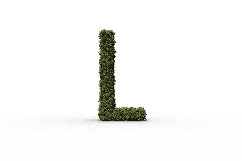 Green Letter L with Grass Design Transparent Background