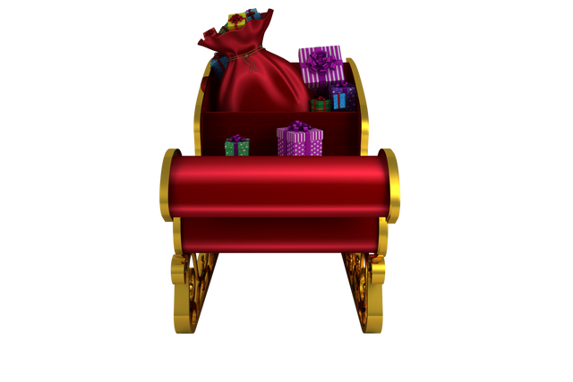 Transparent Red and Gold Santa Sleigh with Presents for Christmas - Download Free Stock Videos Pikwizard.com