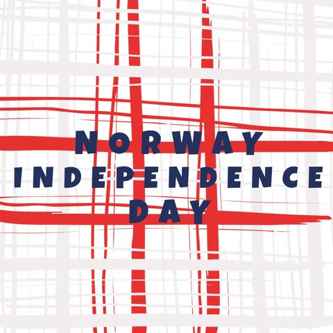 norwegian independence day celebration design with text and abstract lines - Download Free Stock Templates Pikwizard.com