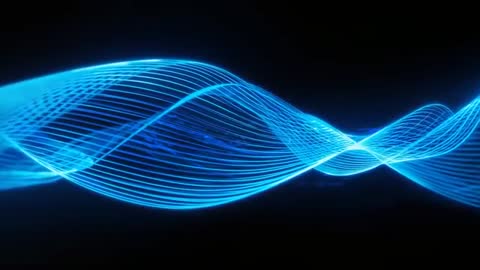 Blue Sine-Wave Undulating in Digital Space