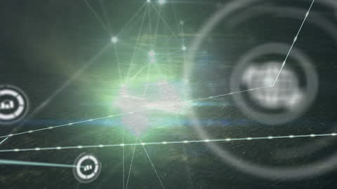 Global Digital Connections in Futuristic Colorful Network Animation