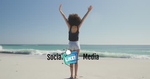 Woman Enjoying Serenity on Peaceful Beach