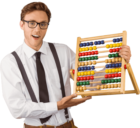transparent entrepreneur with vintage abacus presenting ideas - Download Free Stock Videos Pikwizard.com