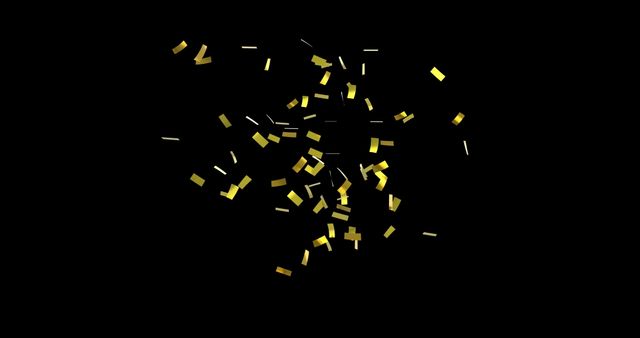 Gold Confetti in Mid-Fall on Black Background - Download Free Stock Images Pikwizard.com