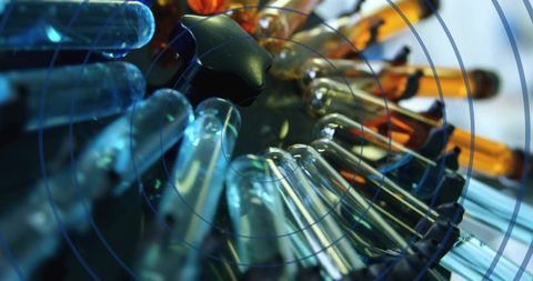 Digital Interface Concept with Laboratory Test Tubes - Download Free Stock Images Pikwizard.com