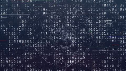 Global Network Binary Code and Digital Connectivity Concept