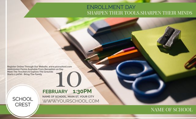 Colorful School Enrollment Day Event Flyer Template - Download Free Stock Templates Pikwizard.com