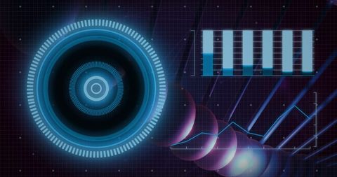 Futuristic Digital Interface with Data Visualisation Elements - Download Free Stock Images Pikwizard.com