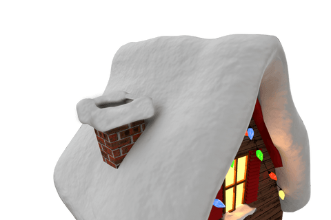 festive snow-covered house with holiday lights on roof - Download Free Stock Videos Pikwizard.com
