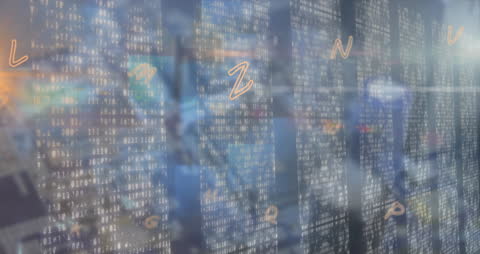 Futuristic Data Streams and Code on Digital Interfaces