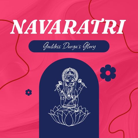 illustrated navaratri design with goddess durga on pink background - Download Free Stock Templates Pikwizard.com
