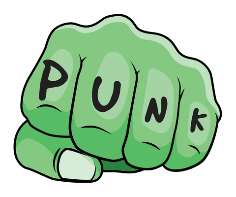 green pivot fist displaying 'punk' on transparent background - Download Free Stock Videos Pikwizard.com