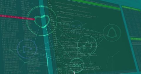 Futuristic Digital Interface with Coding and Technological Icons - Download Free Stock Images Pikwizard.com
