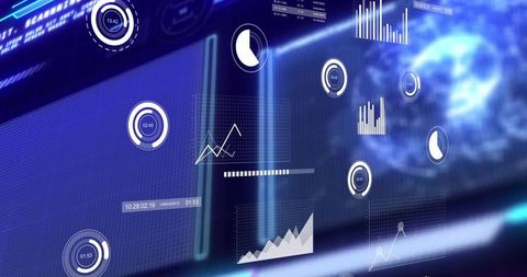 futuristic interface with floating data visualizations - Download Free Stock Images Pikwizard.com