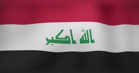 Waving Iraqi Flag Symbolizing National Pride and Patriotism