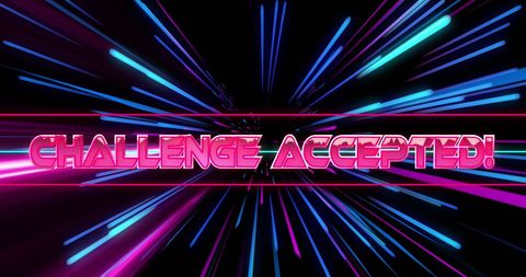Challenge Accepted Neon Light Trails - Download Free Stock Images Pikwizard.com