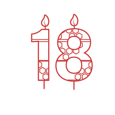 Red 18th Birthday Numbers with Flame on Transparent Background - Download Free Stock Videos Pikwizard.com