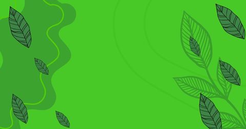 this vibrant design features stylized leaf illustrations against a vivid green backdrop, symbolizing nature and eco-friendliness. ideal for environmental presentations, green energy promotions, digital prints, or desktop wallpapers conveying a message of sustainability and nature conservation.