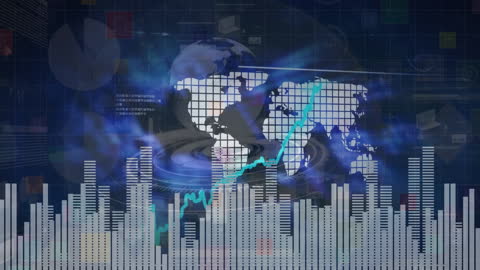 Digital Data Processing Visualization with Global Connections