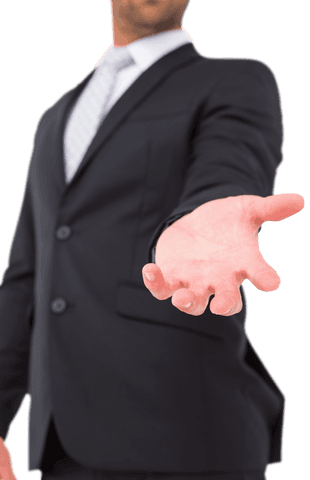 transparent businessman holding out hand to collaborate - Download Free Stock Videos Pikwizard.com