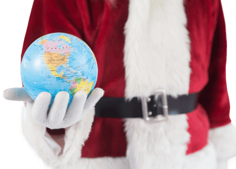 transparent santa holding globe celebrating global christmas - Download Free Stock Videos Pikwizard.com