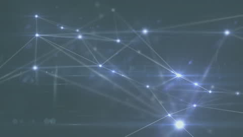 Digital Network with Glowing Connection Points on Dark Background