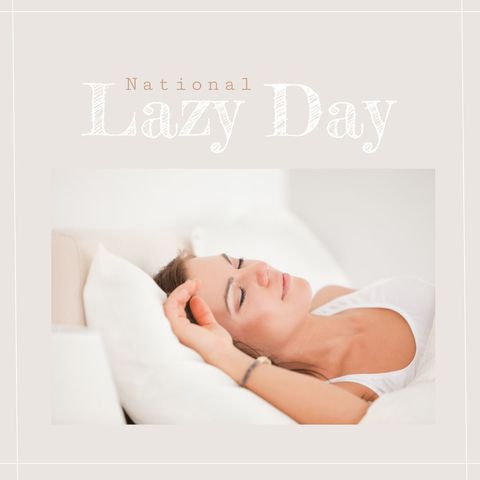Serene Woman Sleeping Peacefully on National Lazy Day - Download Free Stock Templates Pikwizard.com