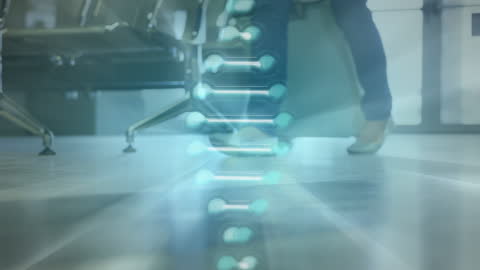 Digital DNA Overlay with Business Office Theme