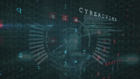 Cyber Attack Alert with Digital Interface Display