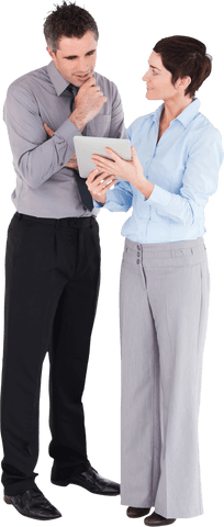 transparent business professionals discussing via tablet - Download Free Stock Videos Pikwizard.com