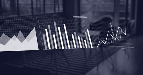 Futuristic Statistical Data Interface in Modern Empty Office - Download Free Stock Images Pikwizard.com