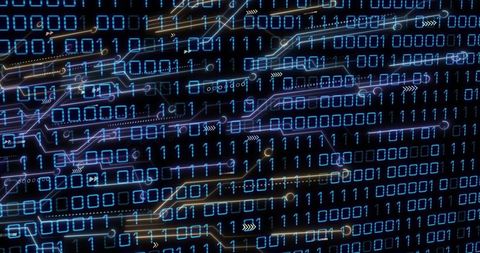 Abstract binary code digital networking concept