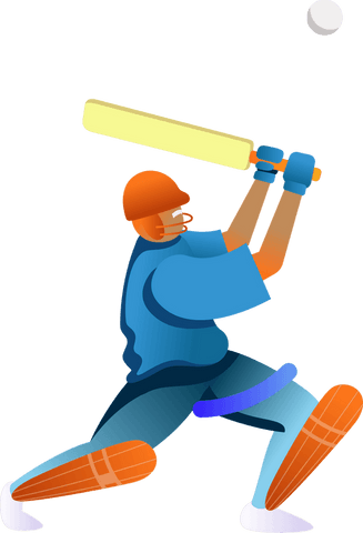 vector art of cricketer swinging yellow bat with transparent background - Download Free Stock Videos Pikwizard.com