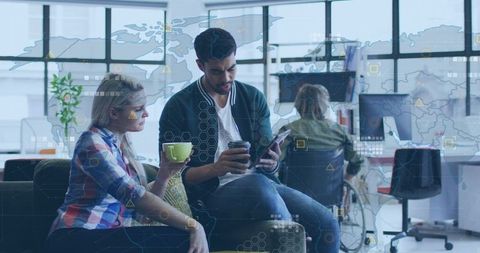 Diverse Team Collaborating in Innovative Modern Office