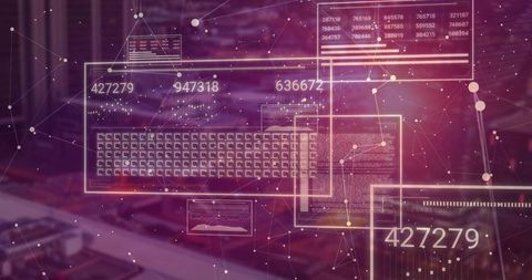 Advanced Digital Interface with Numeric Codes Overlapping Control Room